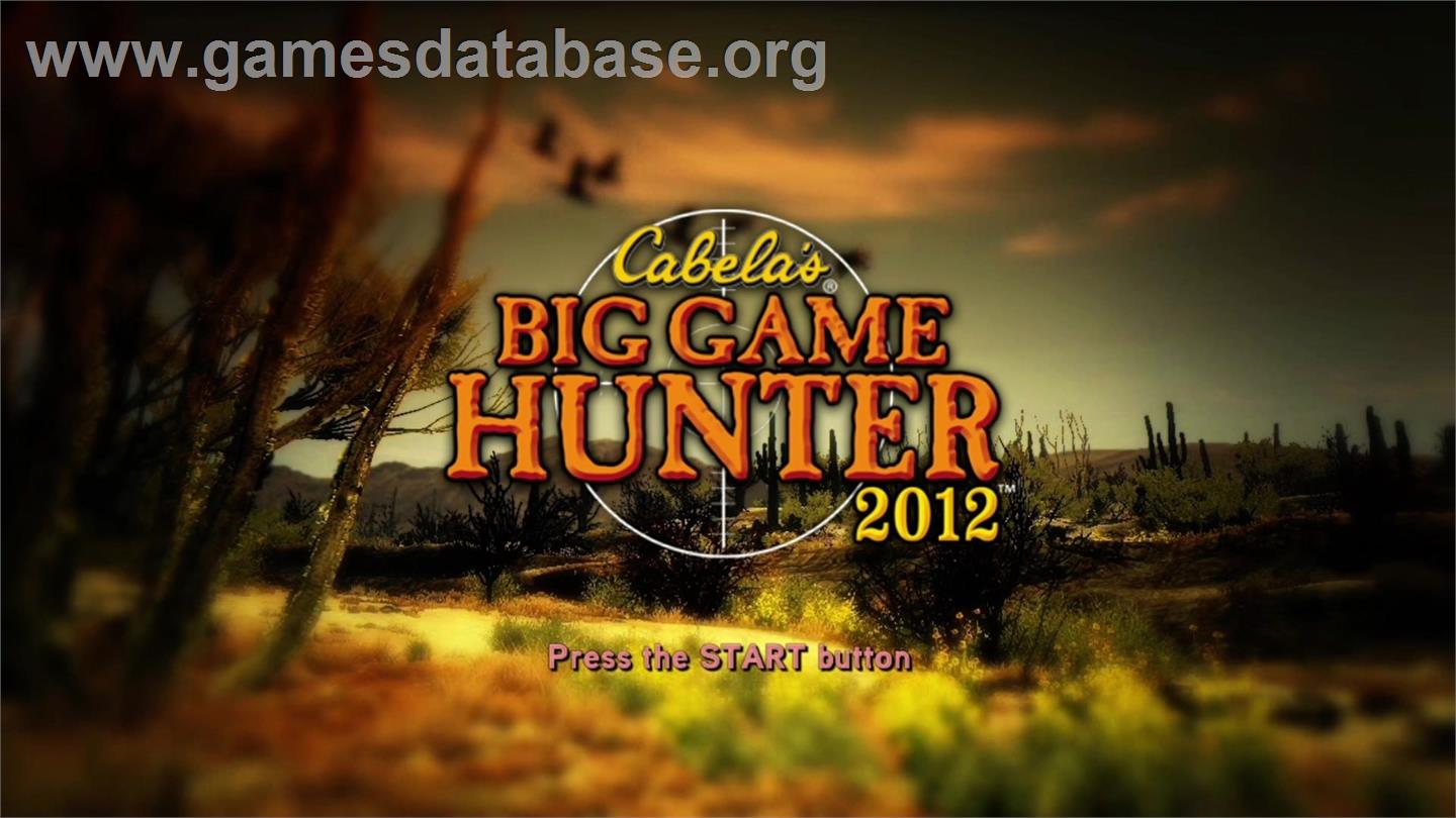 Cabela's Big Game Hunter 2012 - Microsoft Xbox 360 - Artwork - Title Screen