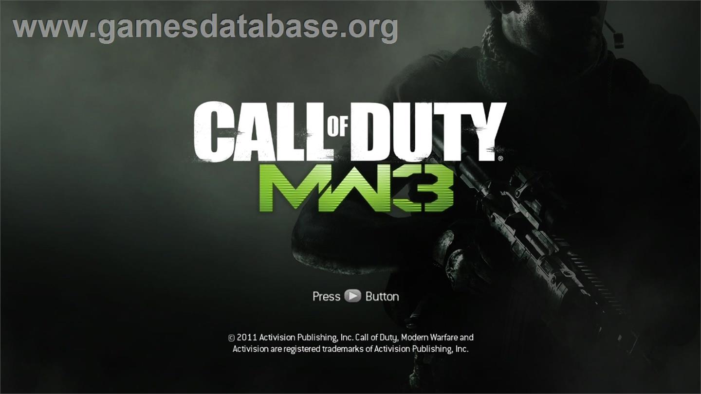 Call Of Duty - Modern Warfare 3 - Microsoft Xbox 360 - Artwork - Title Screen