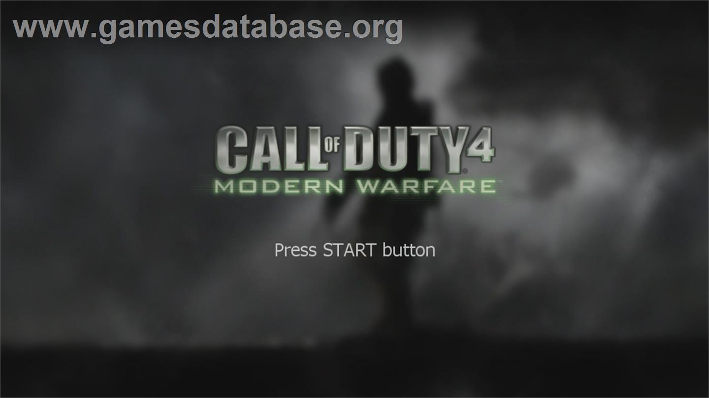 Call Of Duty 4 - Modern Warfare - Microsoft Xbox 360 - Artwork - Title Screen