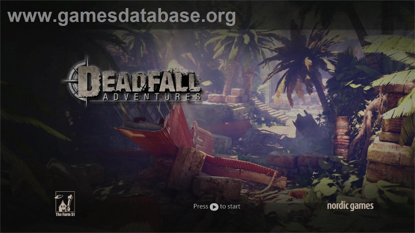 Deadfall Adventures - Microsoft Xbox 360 - Artwork - Title Screen