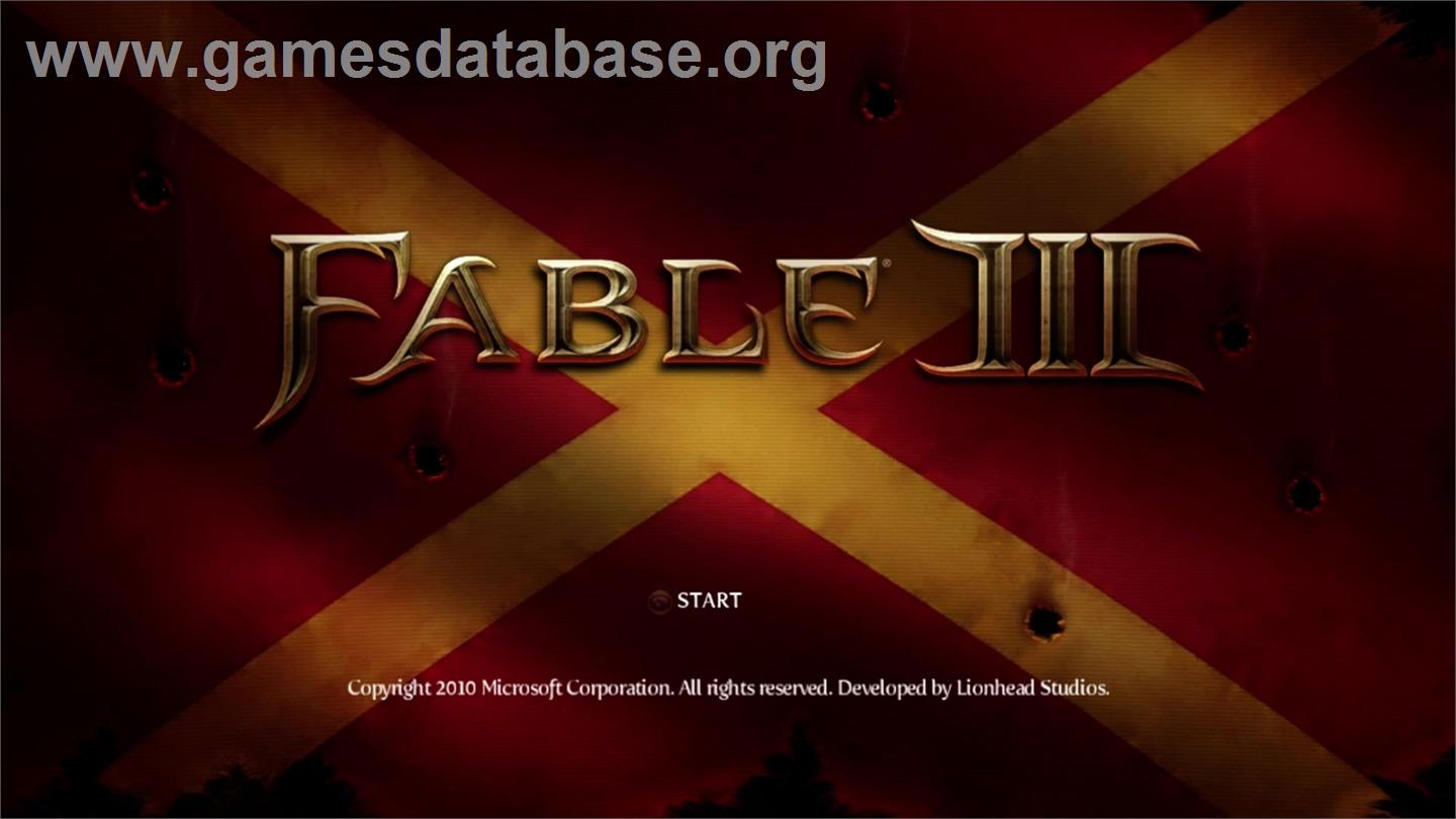 Fable 3 - Microsoft Xbox 360 - Artwork - Title Screen