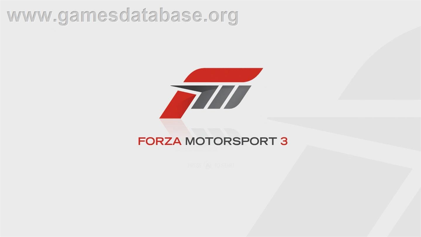 Forza Motorsport 3 - Microsoft Xbox 360 - Artwork - Title Screen