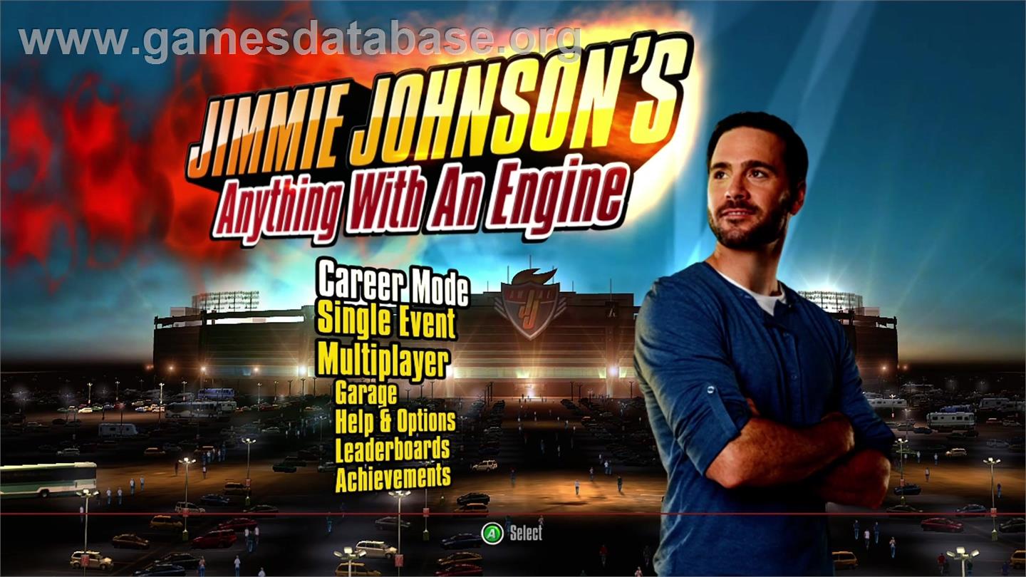 Jimmie Johnson's Anything With An Engine - Microsoft Xbox 360 - Artwork - Title Screen
