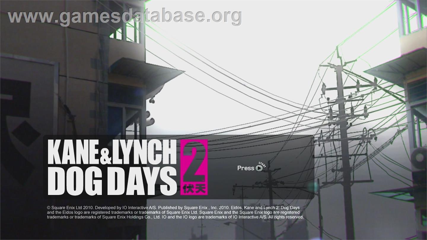 Kane And Lynch 2 - Dog Days - Microsoft Xbox 360 - Artwork - Title Screen