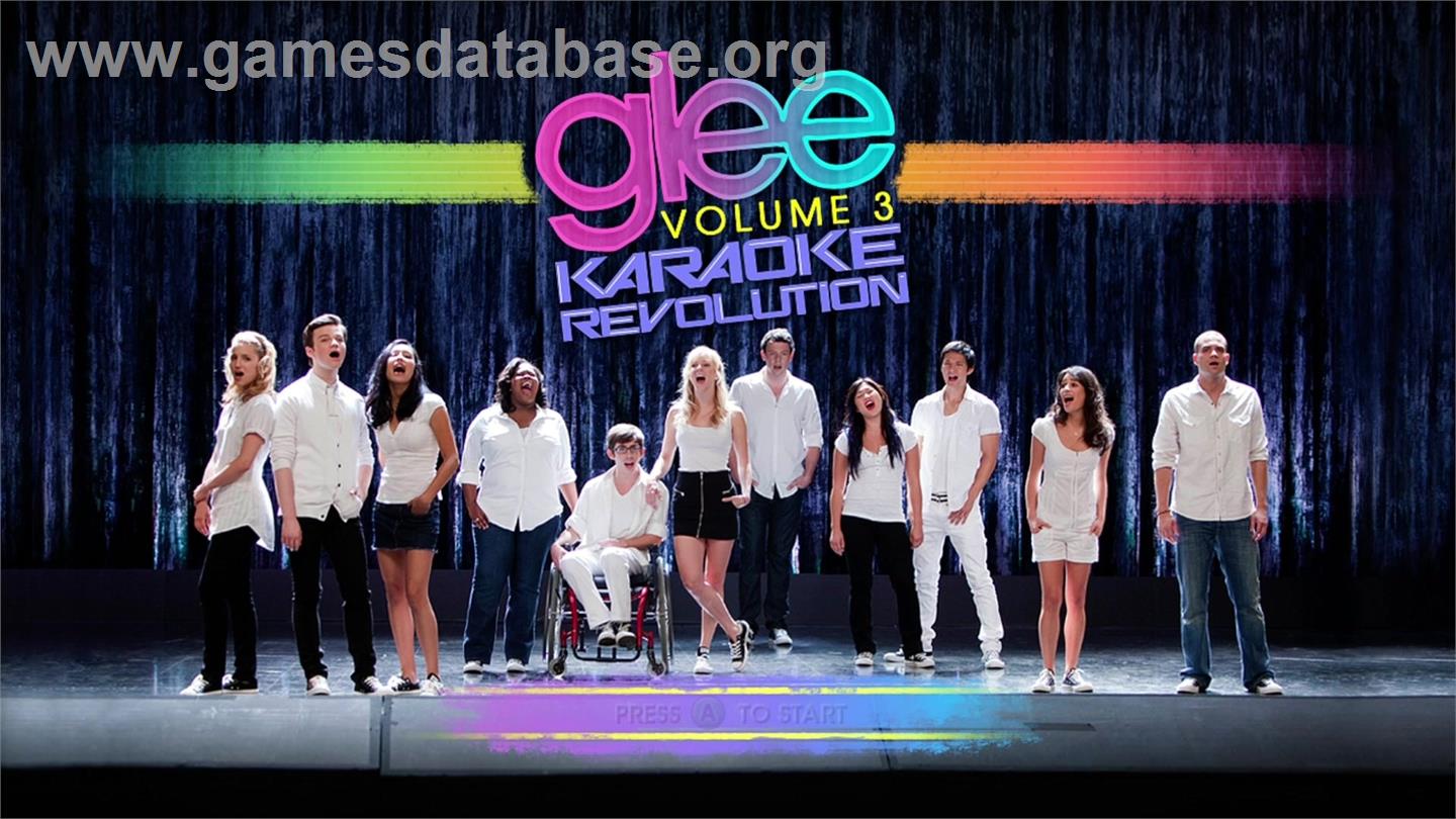 Karaoke Revolution Glee:  Volume 3 - Microsoft Xbox 360 - Artwork - Title Screen