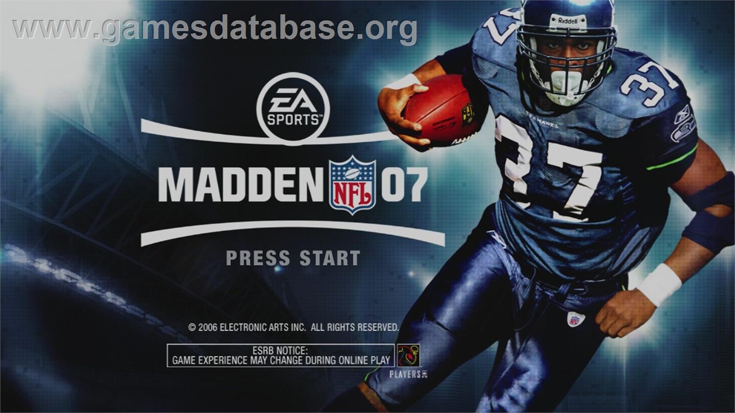 Madden NFL 07 - Microsoft Xbox 360 - Artwork - Title Screen