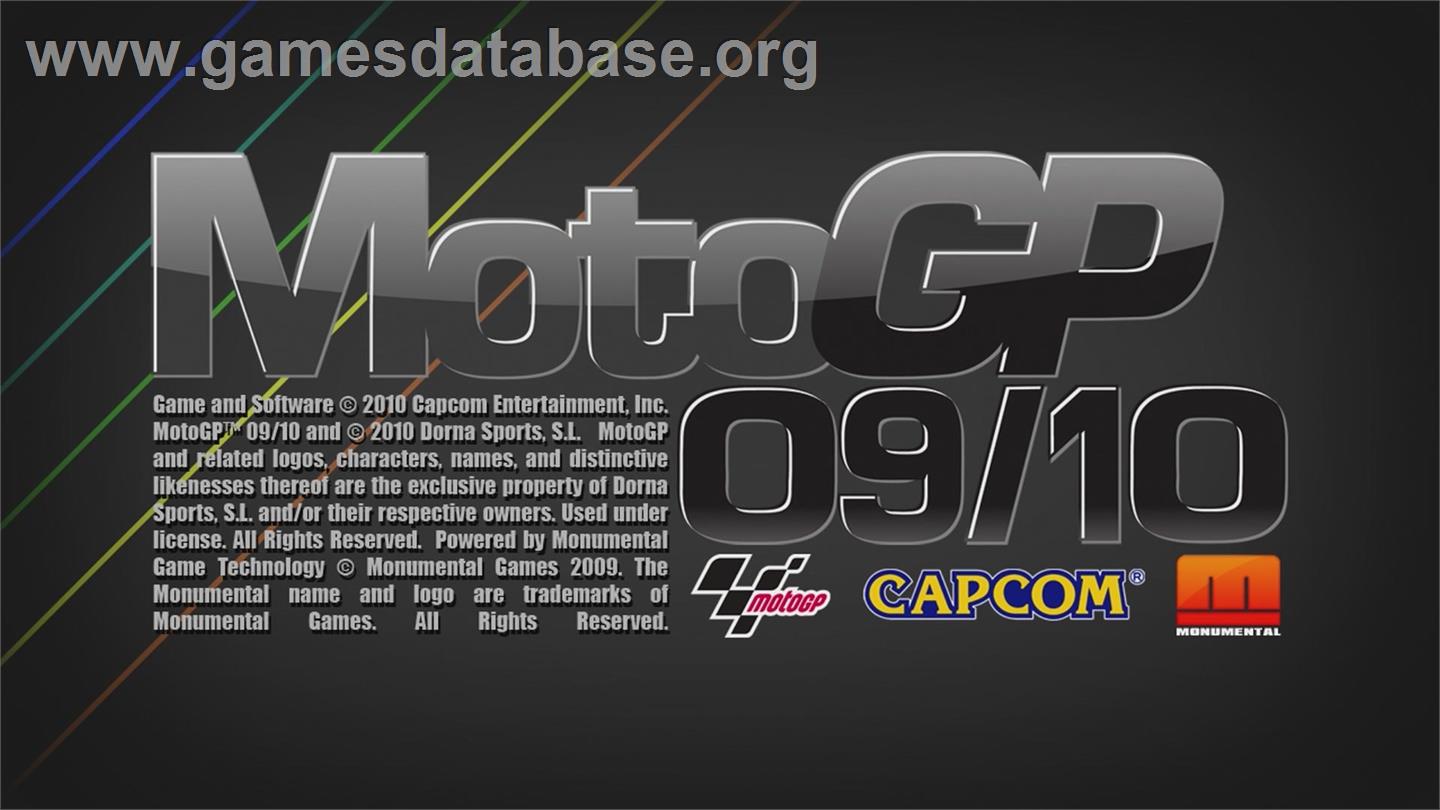 MotoGP 09/10 - Microsoft Xbox 360 - Artwork - Title Screen