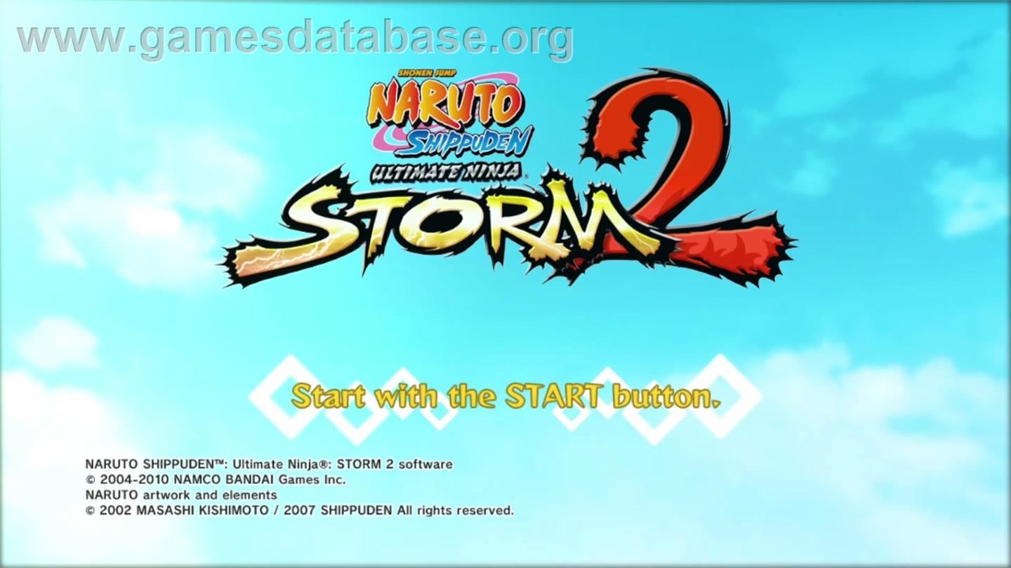 Naruto Shippuden - Ultimate Ninja Storm 2 - Microsoft Xbox 360 - Artwork - Title Screen