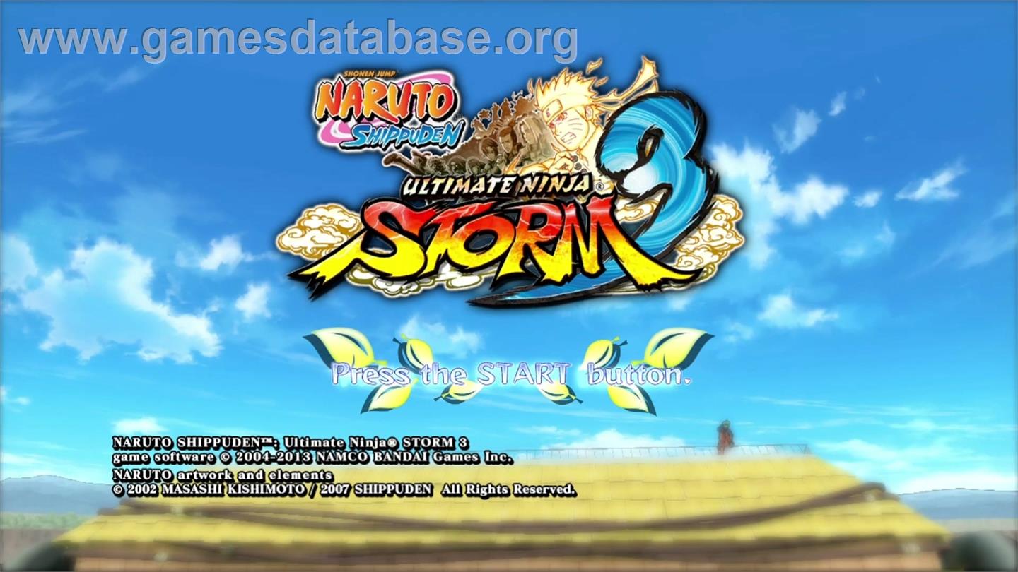 Naruto Shippuden - Ultimate Ninja Storm 3 - Microsoft Xbox 360 - Artwork - Title Screen
