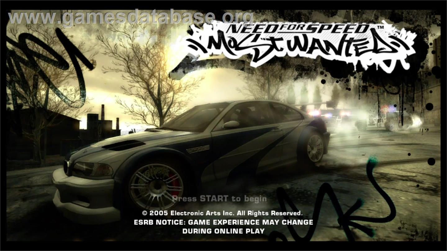 Need For Speed - Most Wanted (2005) - Microsoft Xbox 360 - Artwork - Title Screen