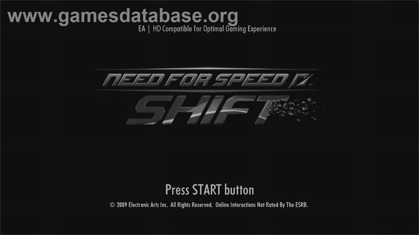 Need for Speed - Shift - Microsoft Xbox 360 - Artwork - Title Screen