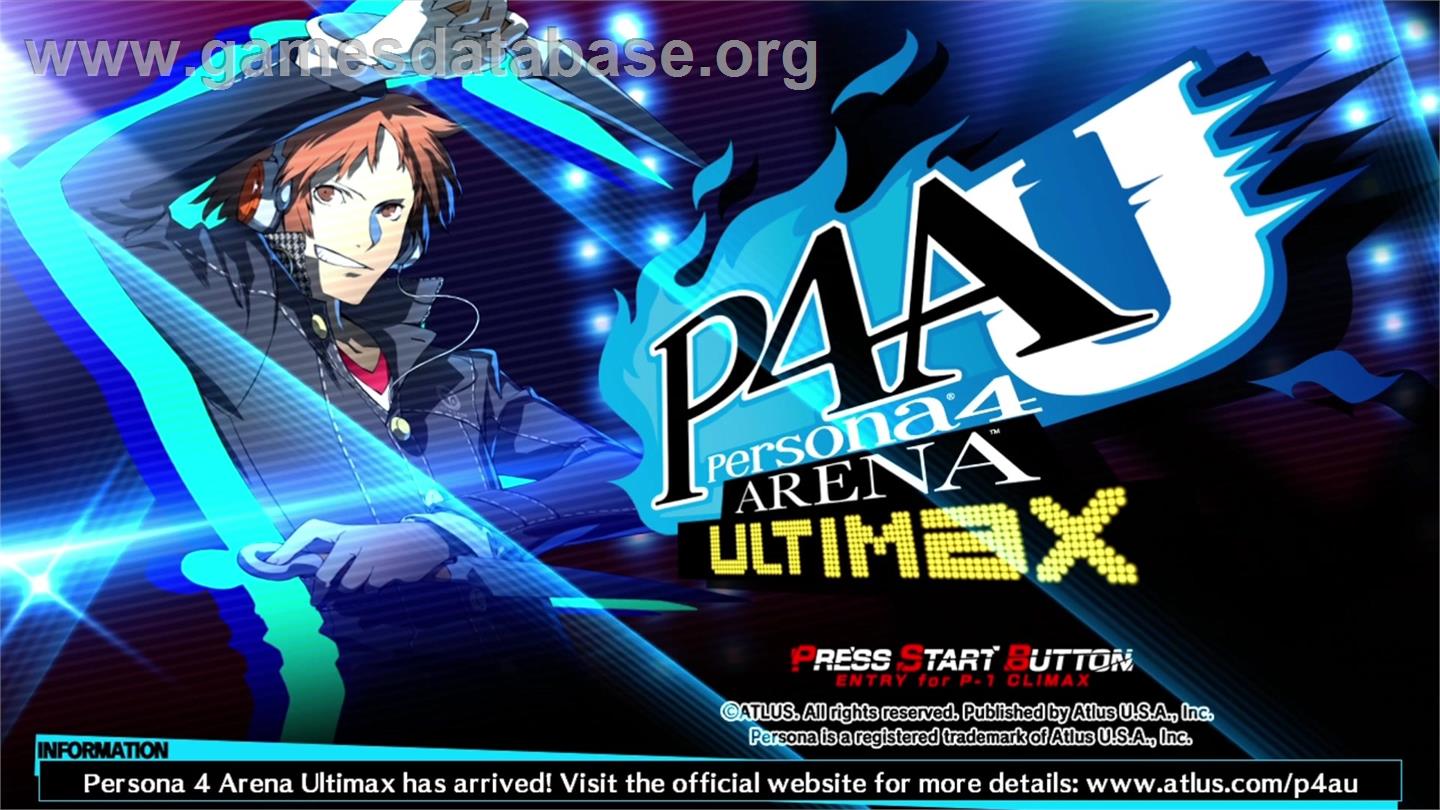 Persona 4 - Arena Ultimax - Microsoft Xbox 360 - Artwork - Title Screen