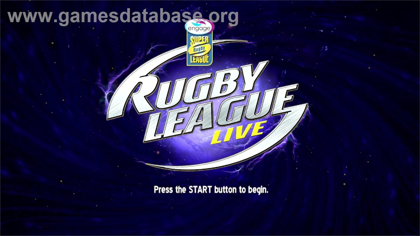 Rugby League Live - Microsoft Xbox 360 - Artwork - Title Screen