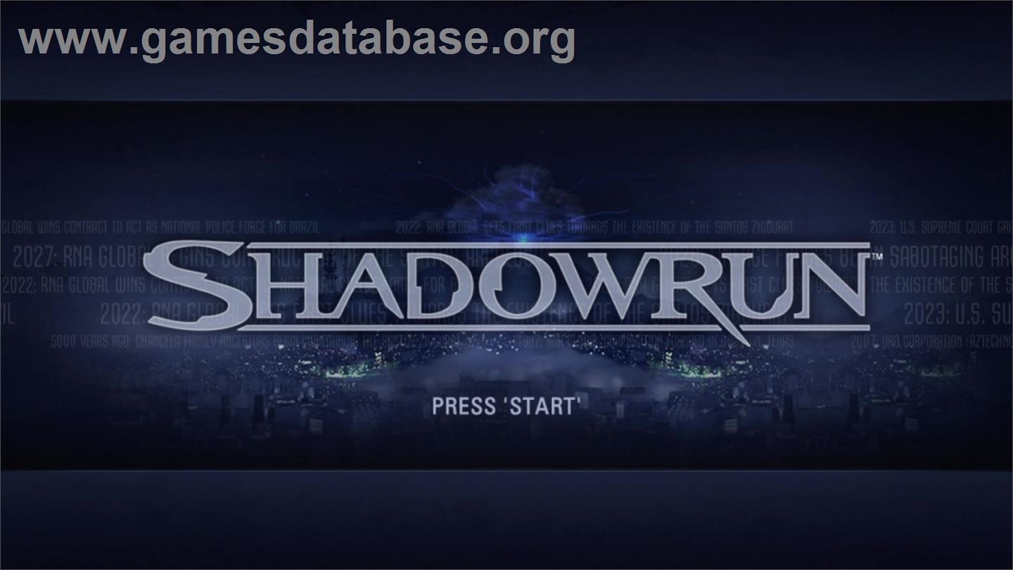Shadowrun - Microsoft Xbox 360 - Artwork - Title Screen