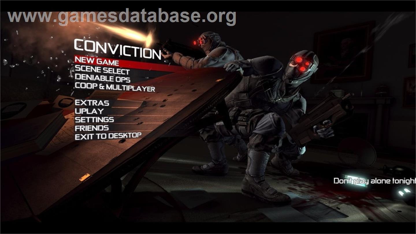 Splinter Cell Conviction - Microsoft Xbox 360 - Artwork - Title Screen