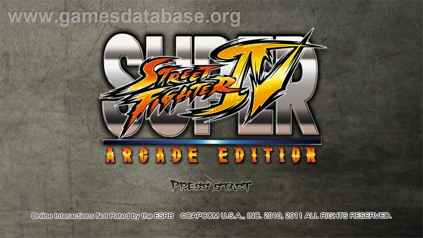 Super Street Fighter 4 - Arcade Edition - Microsoft Xbox 360 - Artwork - Title Screen