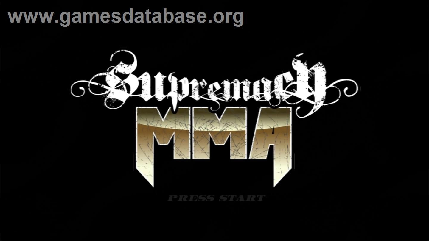 Supremacy MMA - Microsoft Xbox 360 - Artwork - Title Screen