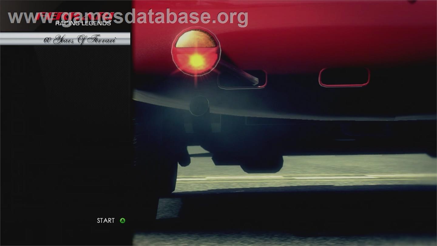 Test Drive - Ferrari Racing Legends - Microsoft Xbox 360 - Artwork - Title Screen
