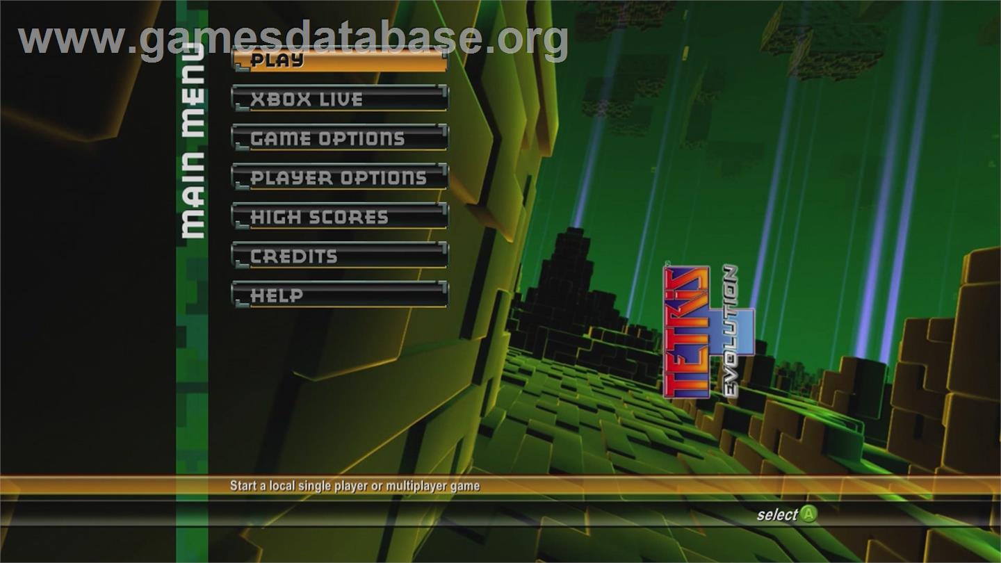 Tetris Evolution - Microsoft Xbox 360 - Artwork - Title Screen