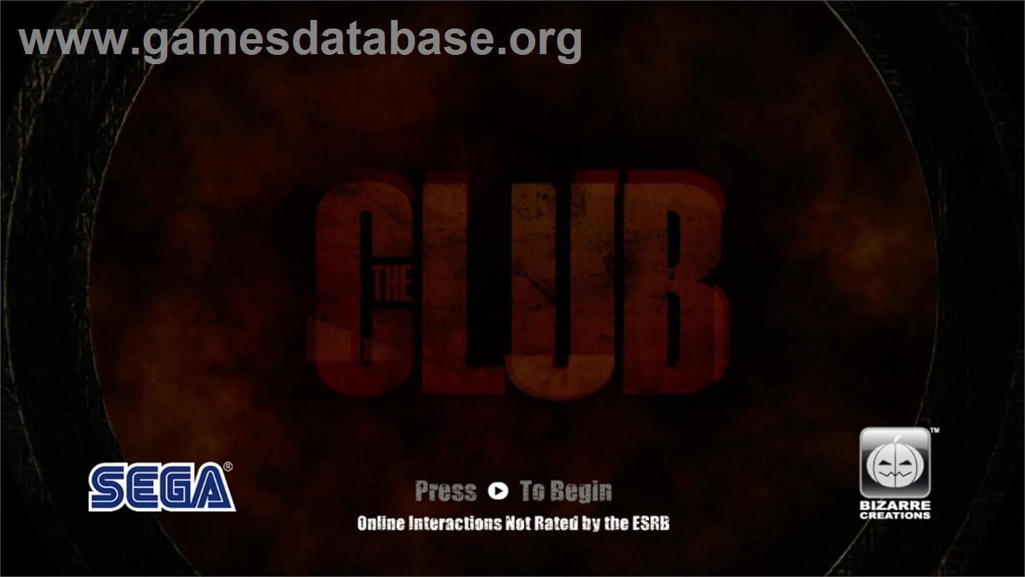The Club - Microsoft Xbox 360 - Artwork - Title Screen