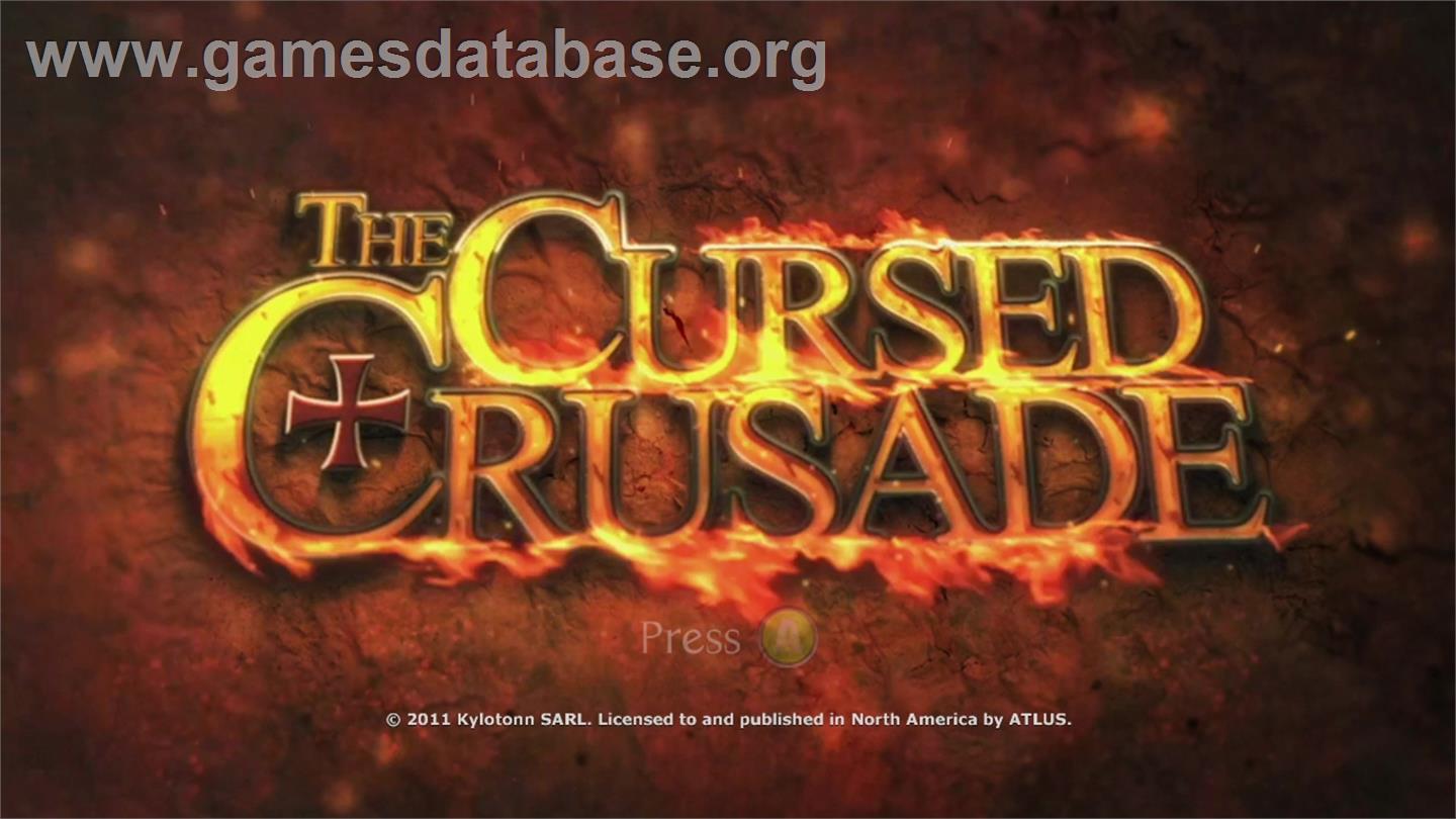 The Cursed Crusade - Microsoft Xbox 360 - Artwork - Title Screen