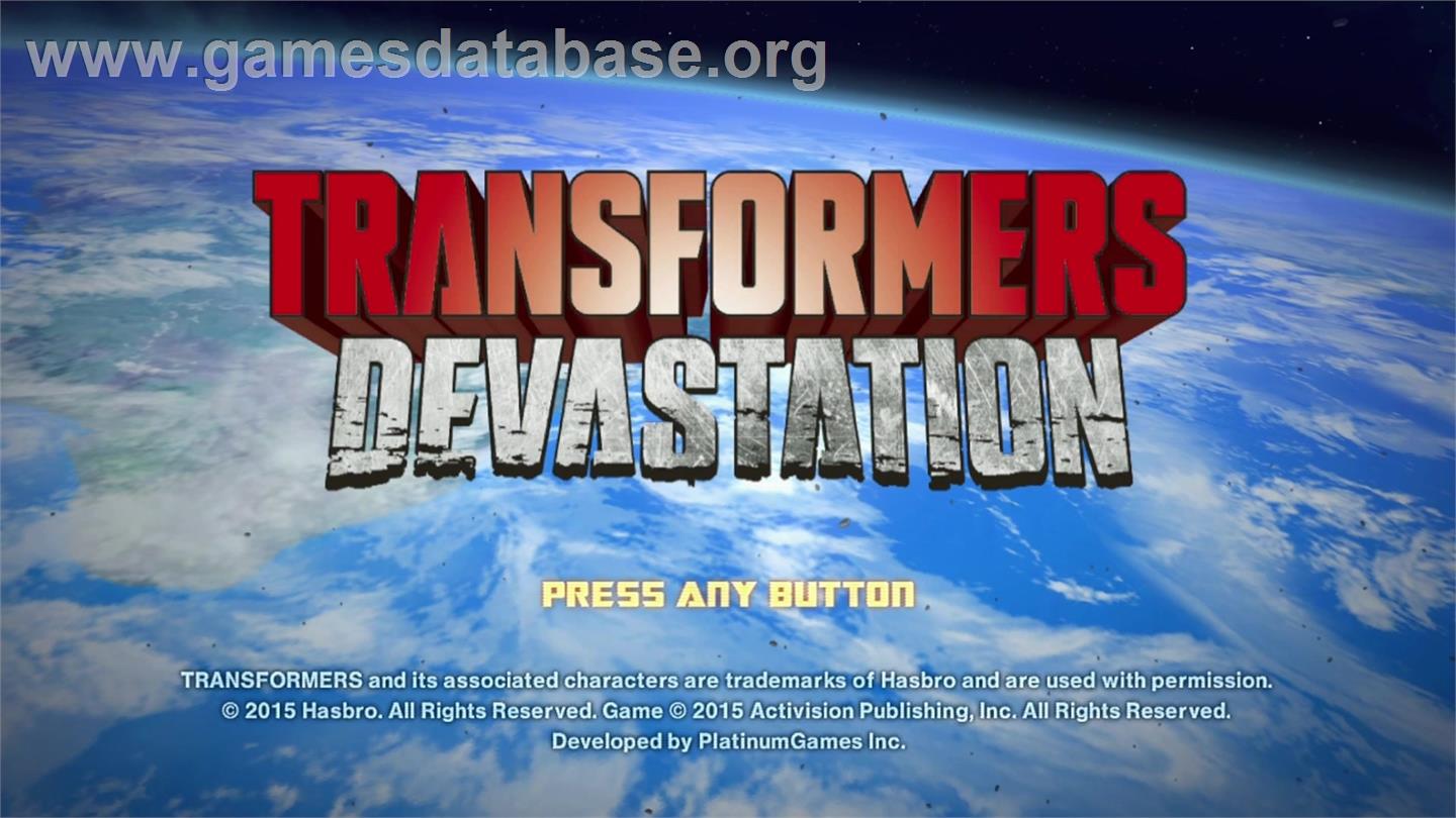 Transformers - Devastation - Microsoft Xbox 360 - Artwork - Title Screen