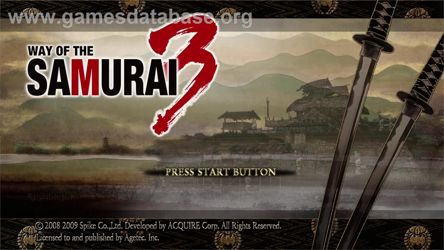 Way of the Samurai 3 - Microsoft Xbox 360 - Artwork - Title Screen