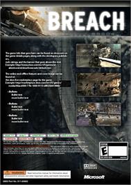 Box back cover for Breach on the Microsoft Xbox Live Arcade.