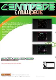 Box back cover for Centipede & Millipede on the Microsoft Xbox Live Arcade.