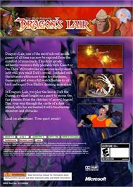 Box back cover for Dragon's Lair on the Microsoft Xbox Live Arcade.