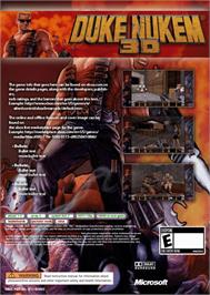 Box back cover for Duke Nukem 3D on the Microsoft Xbox Live Arcade.