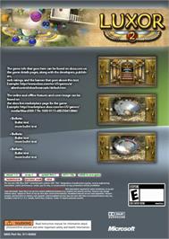 Box back cover for Luxor 2 on the Microsoft Xbox Live Arcade.