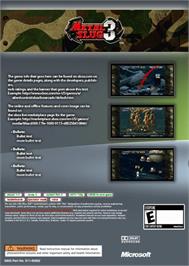 Box back cover for Metal Slug 3 on the Microsoft Xbox Live Arcade.