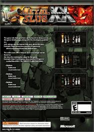 Box back cover for Metal Slug XX on the Microsoft Xbox Live Arcade.