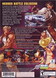 Box back cover for NEOGEO BATTLE COLISEUM on the Microsoft Xbox Live Arcade.