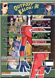Box back cover for Outpost Kaloki X on the Microsoft Xbox Live Arcade.
