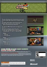 Box back cover for Samurai Shodown II on the Microsoft Xbox Live Arcade.