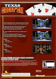 Box back cover for Texas Cheat'em on the Microsoft Xbox Live Arcade.