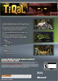 Box back cover for TiQal on the Microsoft Xbox Live Arcade.
