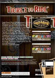Box back cover for Ticket to Ride on the Microsoft Xbox Live Arcade.