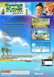 Box back cover for Tower Bloxx Deluxe on the Microsoft Xbox Live Arcade.