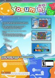 Box back cover for Yosumin! LIVE on the Microsoft Xbox Live Arcade.