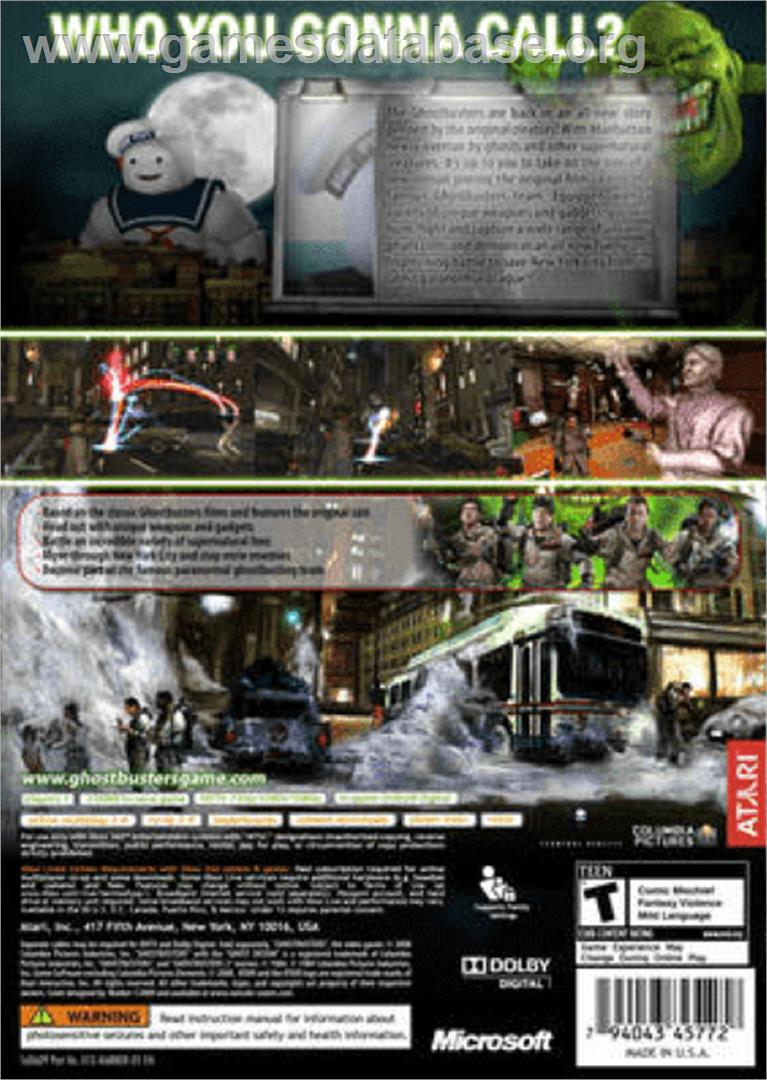 Ghostbusters: Sanctum of Slime - Microsoft Xbox Live Arcade - Artwork - Box Back