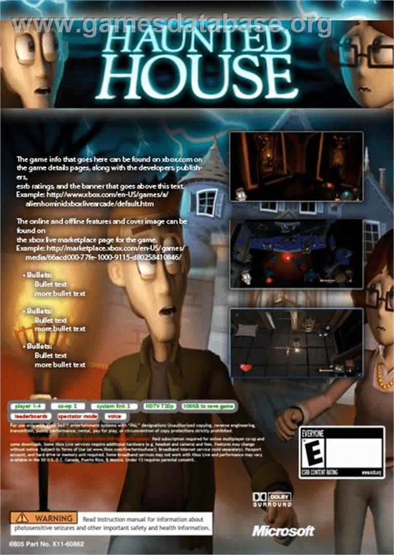 Haunted House - Microsoft Xbox Live Arcade - Artwork - Box Back