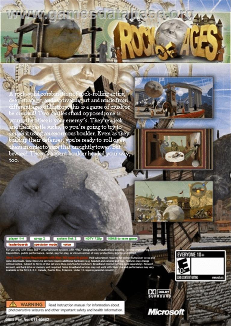 Rock of Ages - Microsoft Xbox Live Arcade - Artwork - Box Back