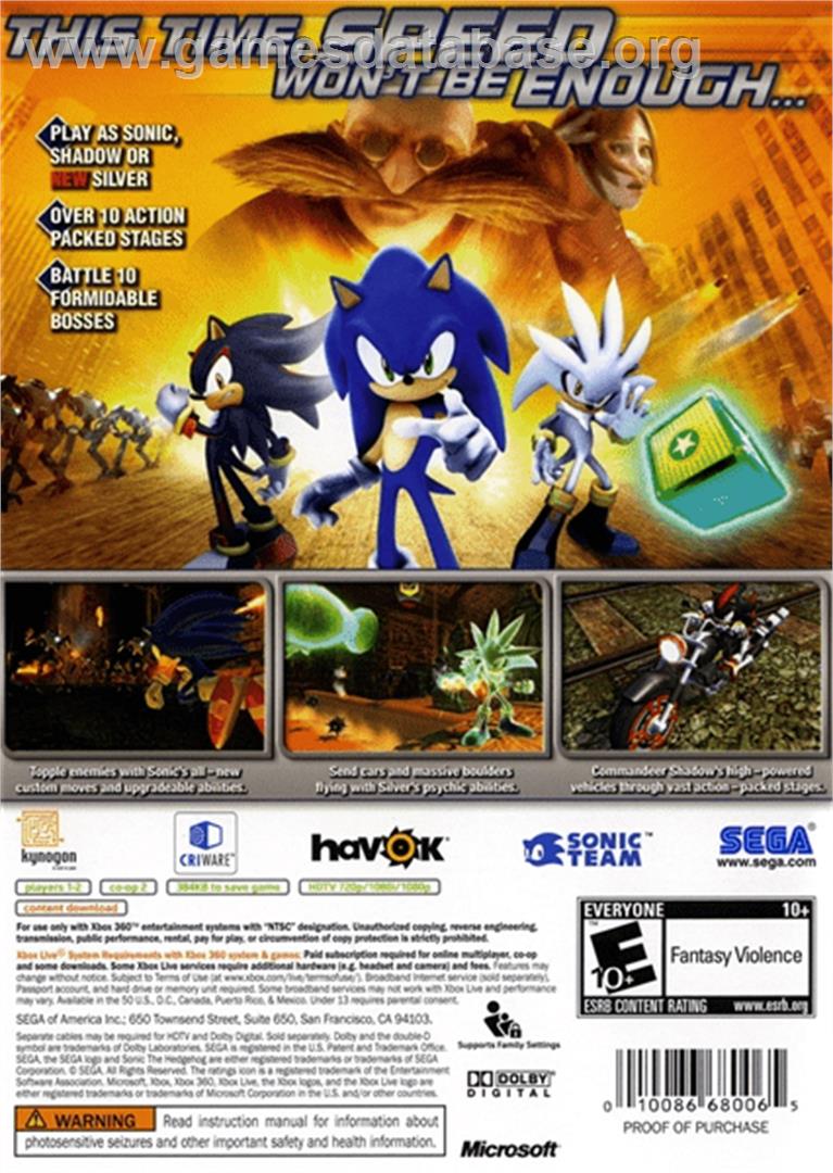 Sonic & Knuckles - Microsoft Xbox Live Arcade - Artwork - Box Back