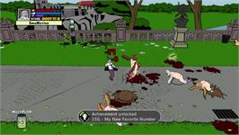 In game image of Ugly Americans: Apocalypsegeddon on the Microsoft Xbox Live Arcade.