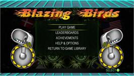 Title screen of Blazing Birds on the Microsoft Xbox Live Arcade.