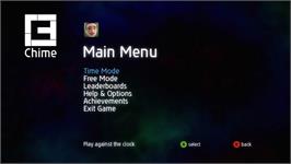 Title screen of Chime on the Microsoft Xbox Live Arcade.