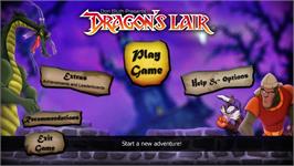 Title screen of Dragon's Lair on the Microsoft Xbox Live Arcade.